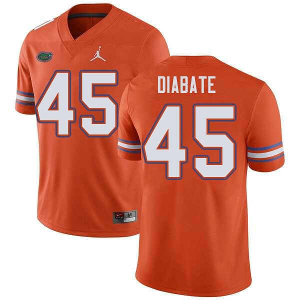 NCAA Florida Gators Mohamoud Diabate Men's #45 Jordan Brand Orange Stitched Authentic College Football Jersey RHE5164SX